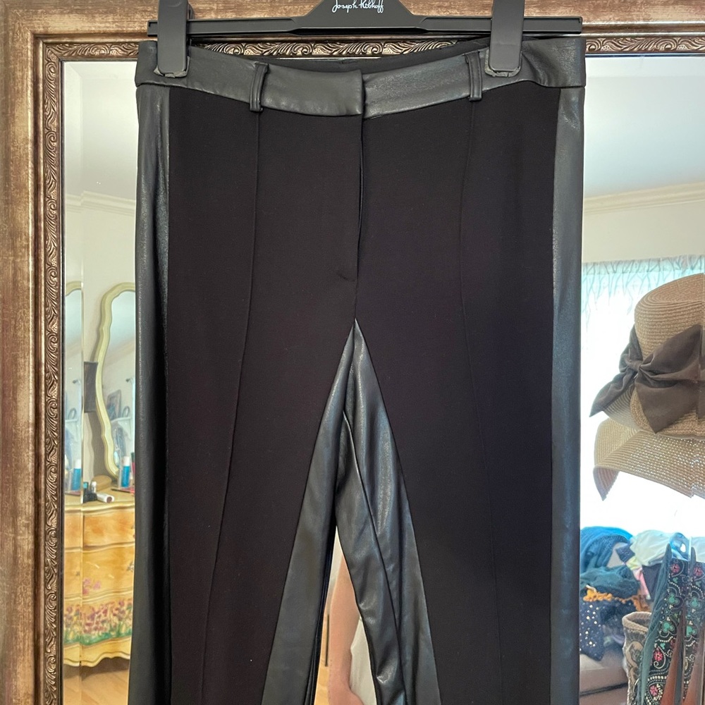 Joseph Ribkoff black straight leg pant leather